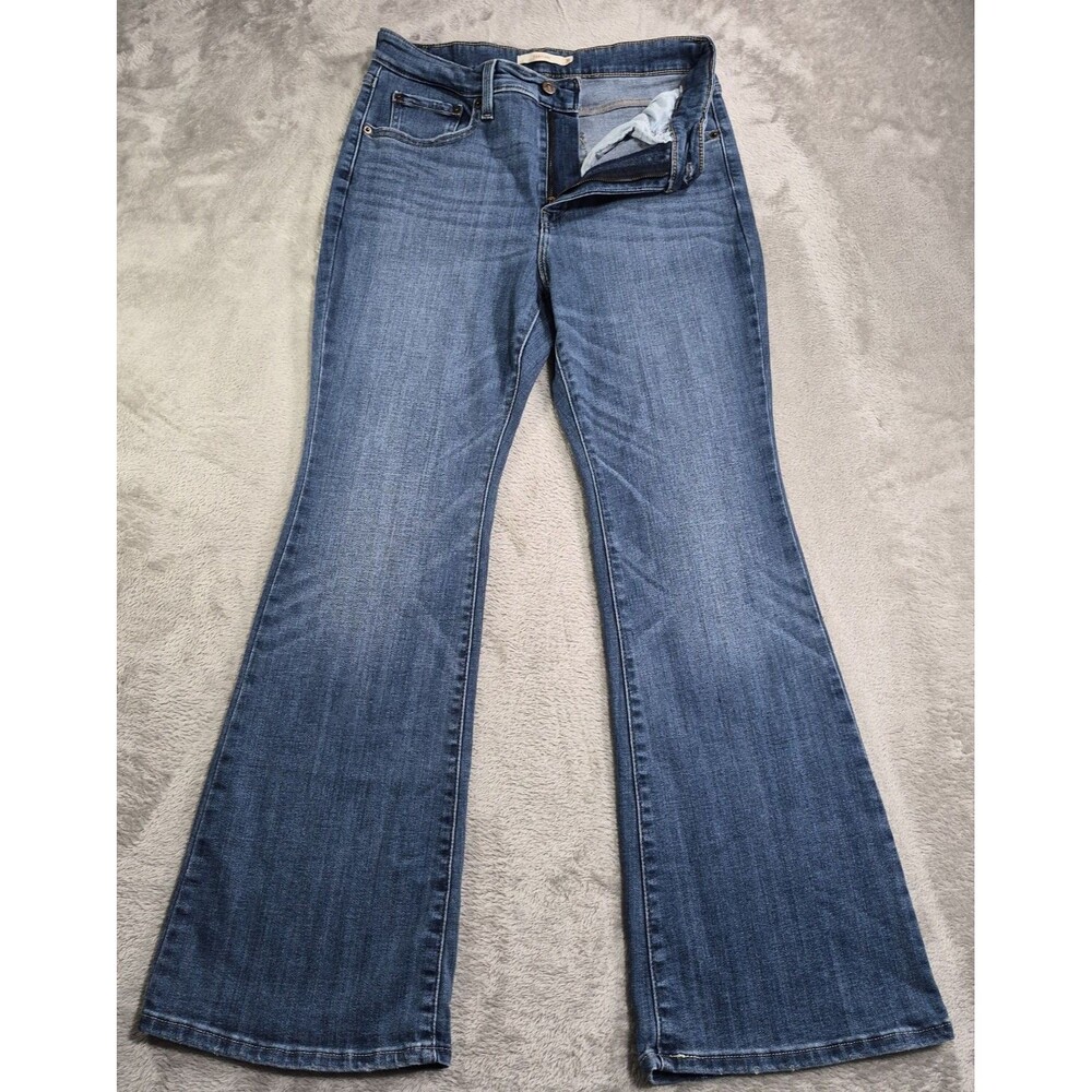 Levi's 726 Flare Jeans Womens 31 Blue Med Wash Mid Rise Stretch Denim 700 Series